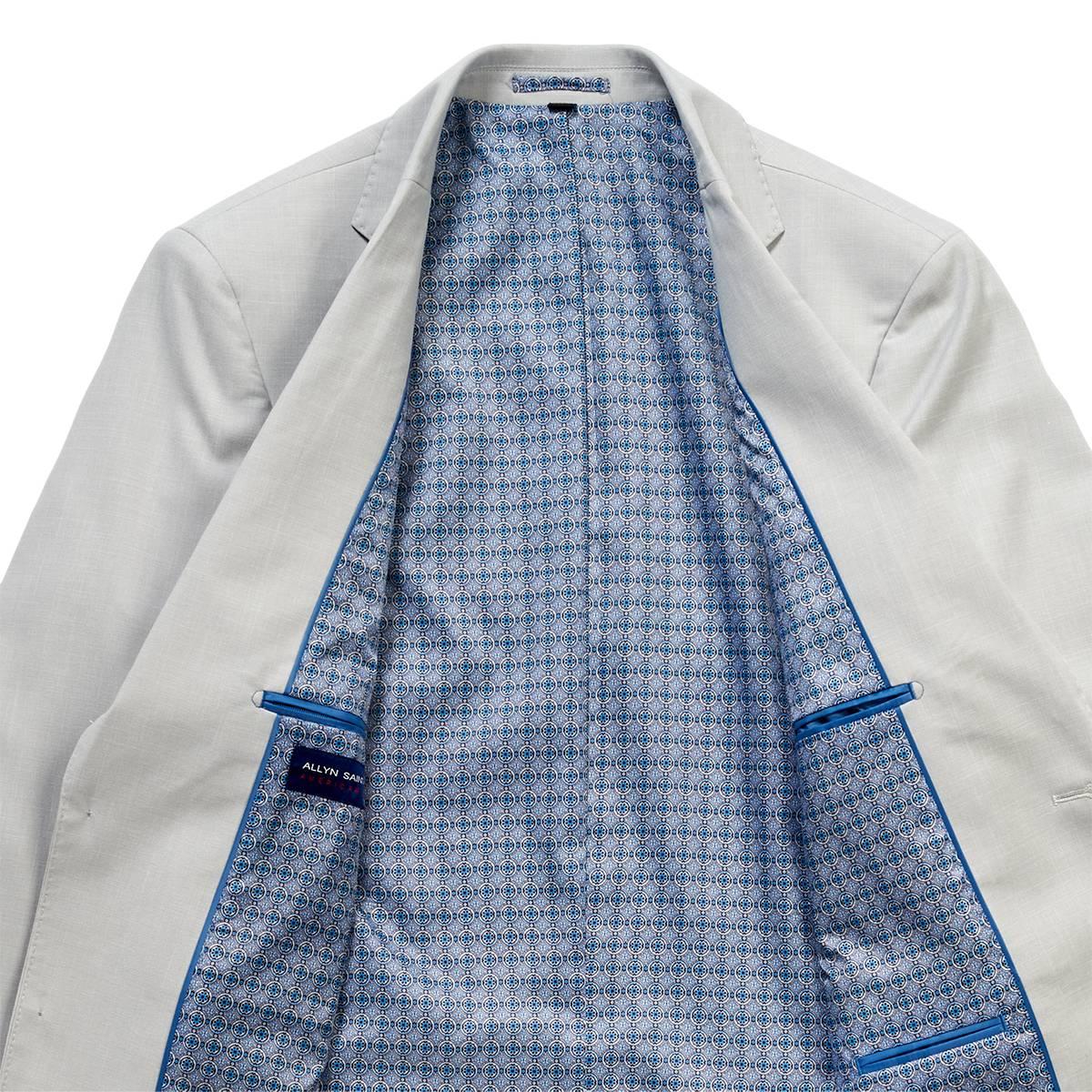 Mens Allyn St. George Solid Chalk Sport Coat - Light Grey