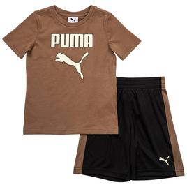 Boys (4-7) Puma 2Pc Jersey Tee & Interlock Shorts Set - Taupe