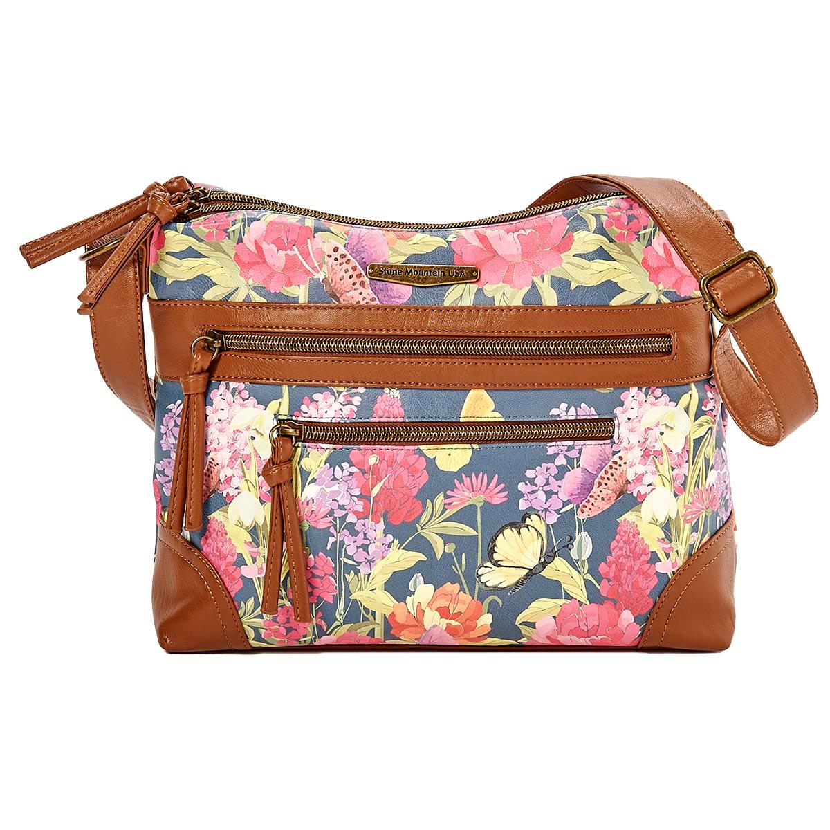 Stone Mountain Primo Floral Irene Tote - Denim/Tan