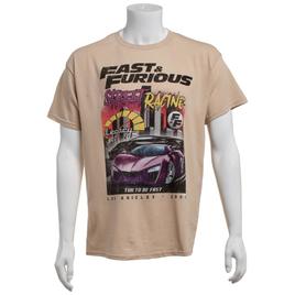Young Mens Fast & the Furious Street Racing Graphic Tee