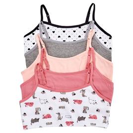 Girls (7-16) René Rofé® 5pk. Noelle Dogs/Mixed Bralettes