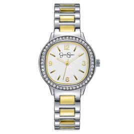 Womens Jessica Simpson Two-Tone Cushion Crystal Watch - JS0120TTG