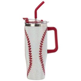 Wellness 40oz. Bling Baseball Stainless Steel Tumbler with Straw