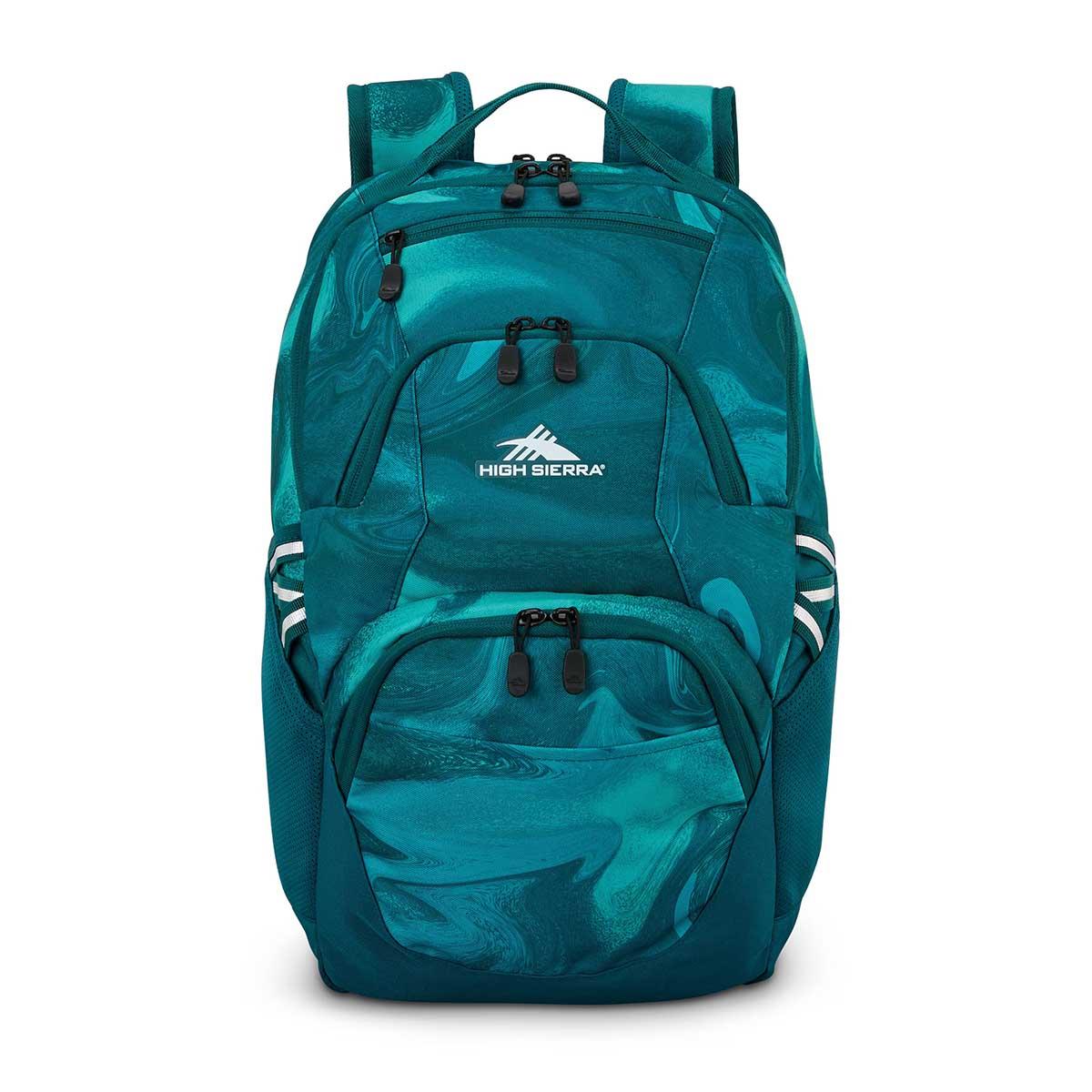 High Sierra Swoop Signature Backpack - Teal Marble Swirl