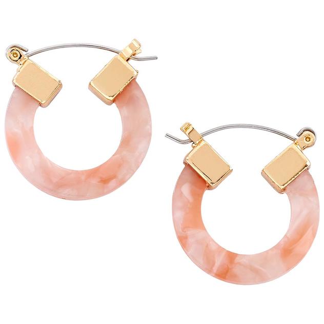 Ashley Cooper™ Gold-Tone Small Peach Resin Hoop Earrings