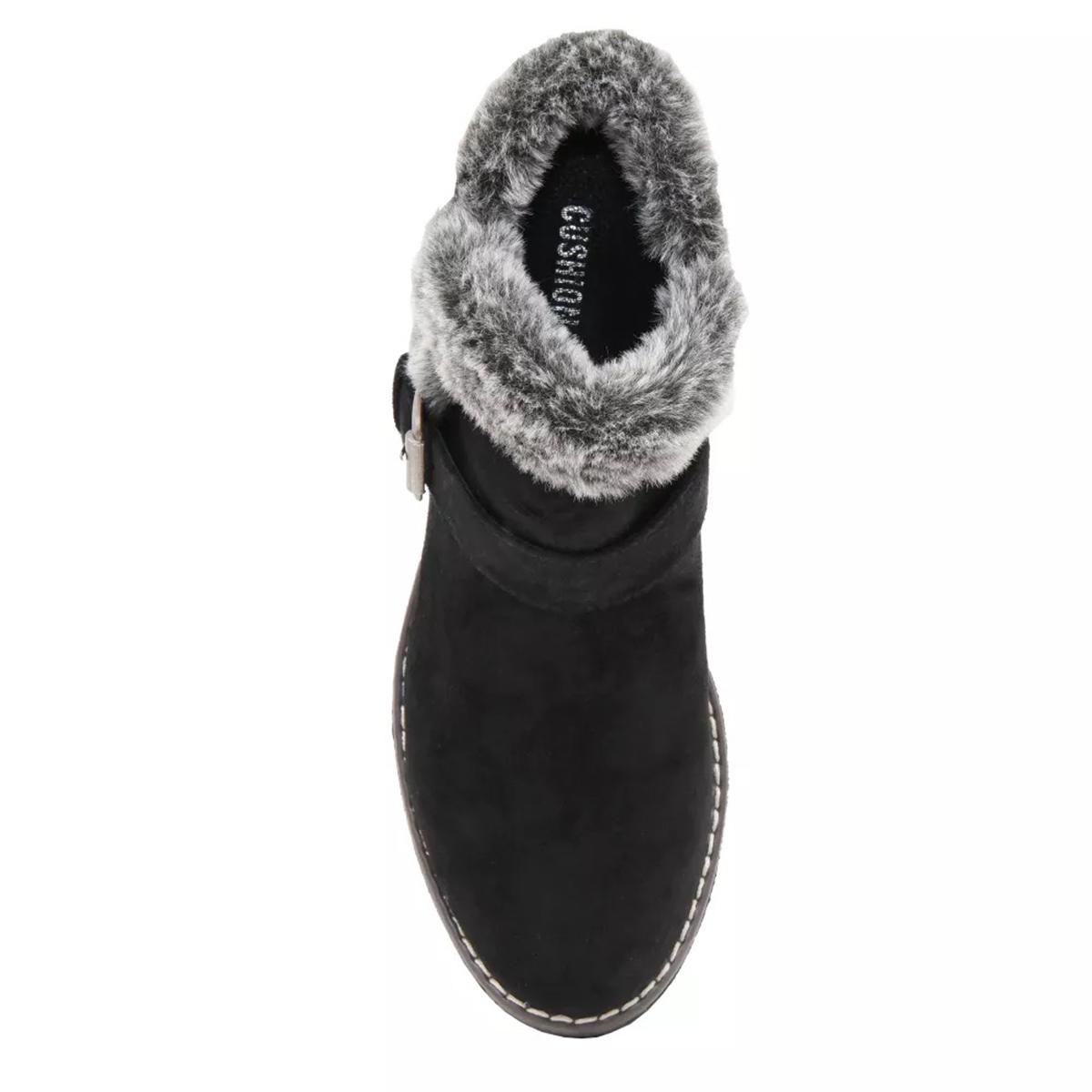 Womens New @ttitude Rhodes Ankle Boot With Faux Fur Trim