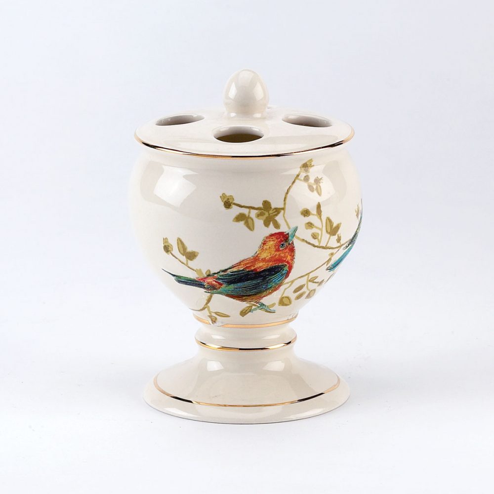 Avanti Gilded Birds Toothbrush Holder