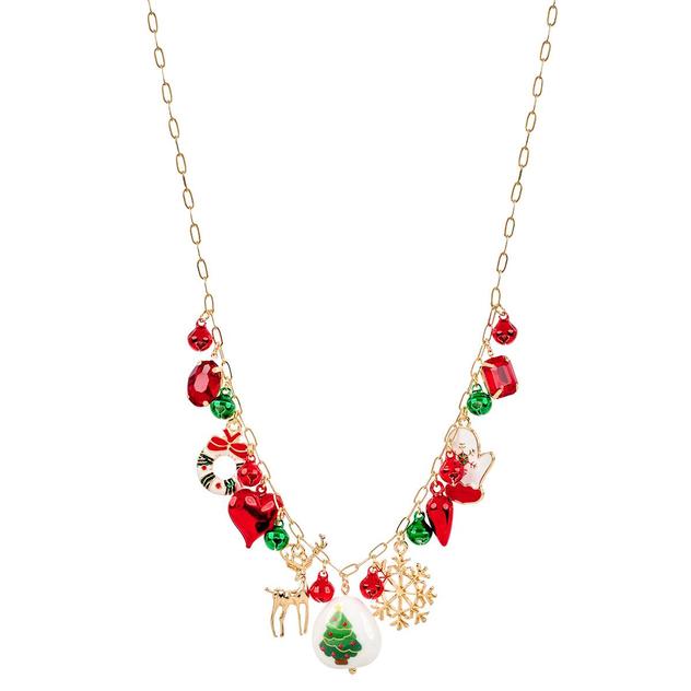 Bells & Christmas Tree Charm Necklace
