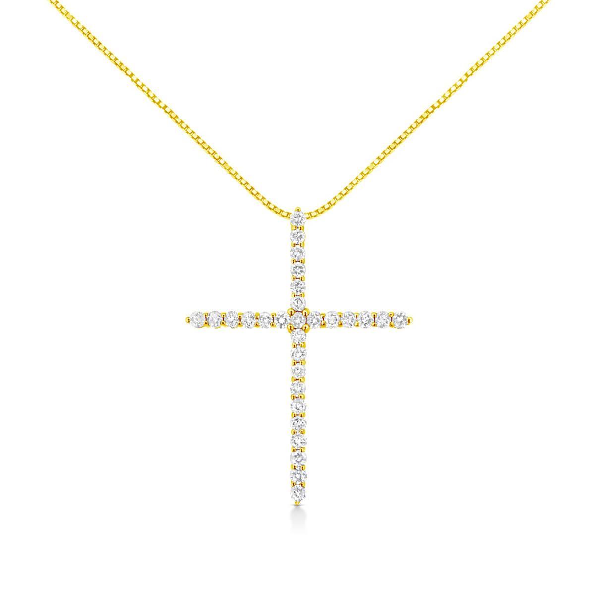 Haus of Brilliance 10kt. Gold Plated 3.0ct. Diamond Cross Pendant