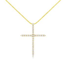 Haus of Brilliance 10kt. Gold Plated 3.0ct. Diamond Cross Pendant