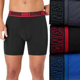 Mens Hanes Ultimate® Moves Xtemp Boxer Briefs - Black/Grey/Blue