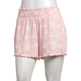 Womens Rene Rofe(R) Floral Sleep Smocked Waist Pajama Shorts