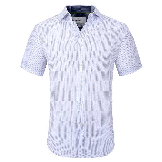 Mens Tom Baine Short Sleeve Regular Fit Diamond Dress Shirt
