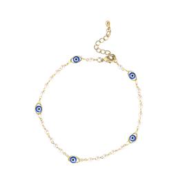 Jessica Simpson Imitation Yellow Gold Plated Evil Eye Anklet Set