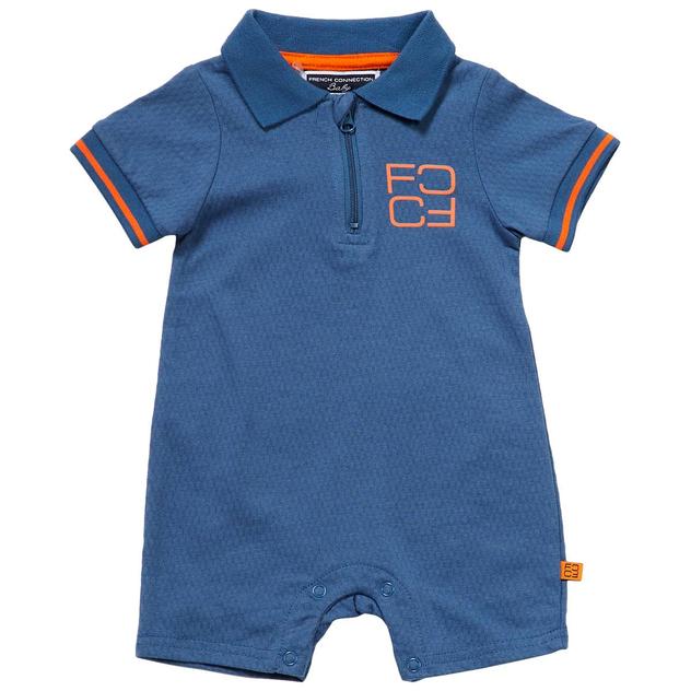 Baby Boy (3-9M) French Connection Solid Polo Romper