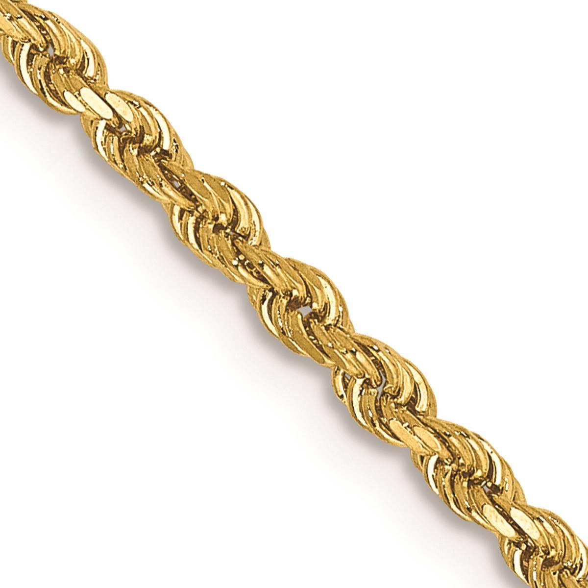 Unisex Gold Classics™ 2mm. 14k Diamond Cut Rope Chain Necklace