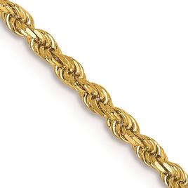 Unisex Gold Classics™ 2mm. 14k Diamond Cut Rope Chain Necklace
