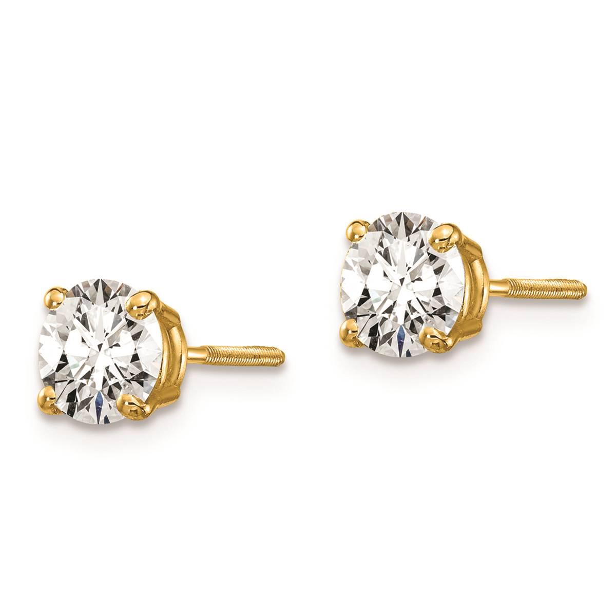 Pure Fire 14kt Gold Certified 1ctw. Diamond Screw Back Earrings