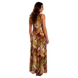 Womens Sami & Jo Sleeveless Leaf Keyhole Neck Maxi Dress