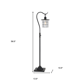 HomeRoots 60in. Antiqued Bronze Lantern Style Floor Lamp