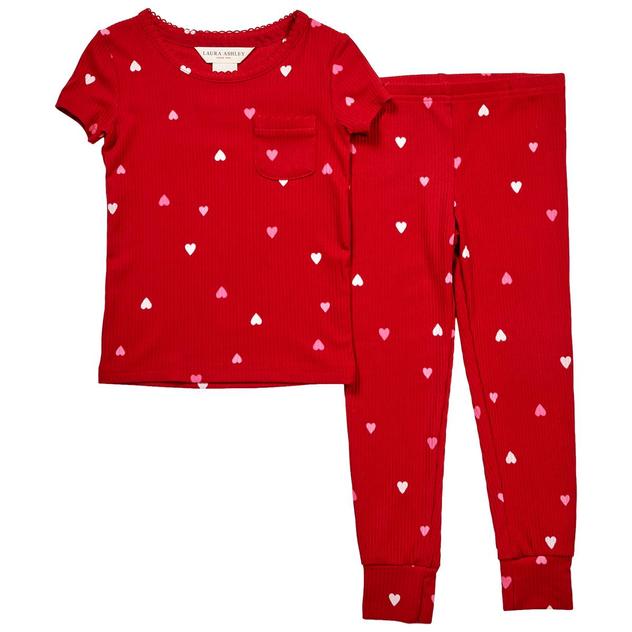 Toddler Girl Laura Ashley® Short Sleeve Hearts Pajama Set