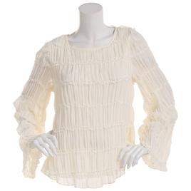 Womens Fair Hope Long Sleeve Solid Ruffle Top
