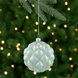 Northlight 4.5in. Iridescent Blue Glass Christmas Ball Ornament
