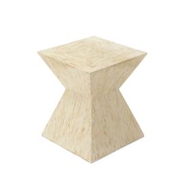 9th & Pike(R) Beige Mussel Shells And Wood Accent Table