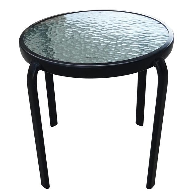 16in. Round Stacking Patio Side Table - Black