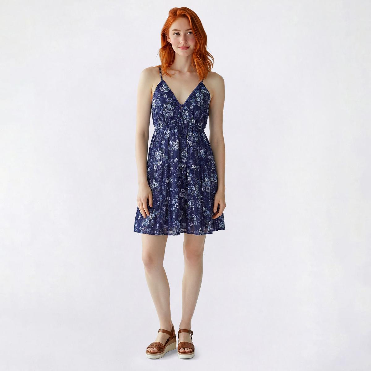 Juniors Angie Eyelet Keyhole Slip Dress