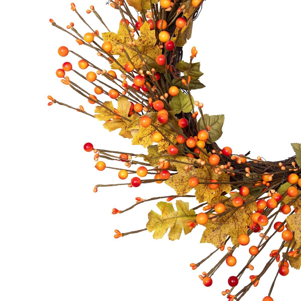 Northlight Seasonal Berries and Leaves Fall Artificial Wreath