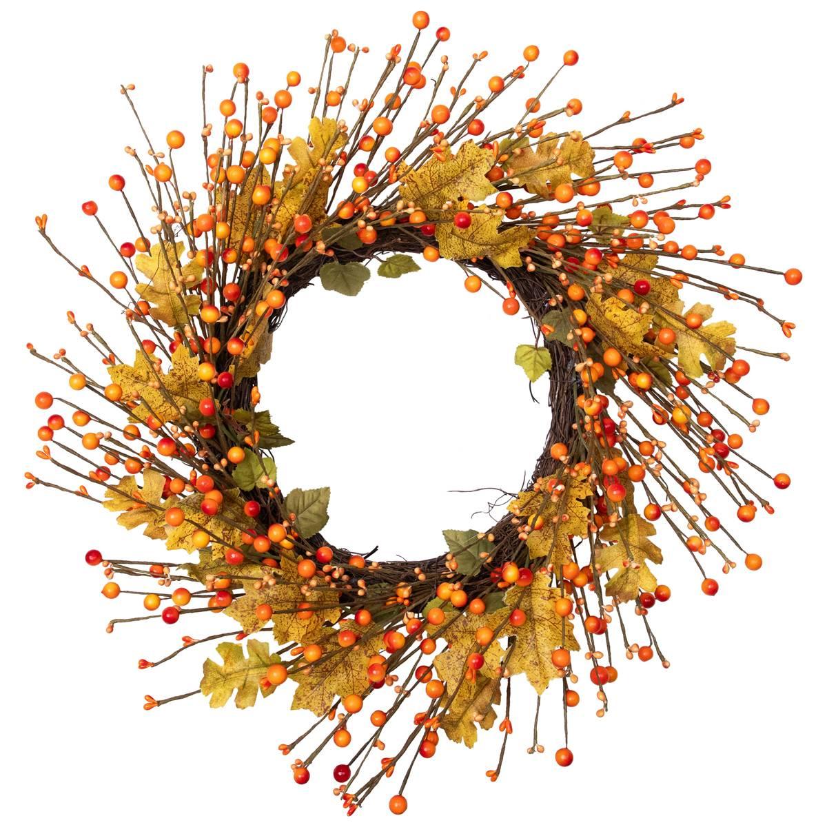 Northlight Seasonal Berries and Leaves Fall Artificial Wreath