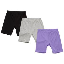 Girls (4-6x) One Step Up 3pk. Solid Bike Shorts - Violet Tulip