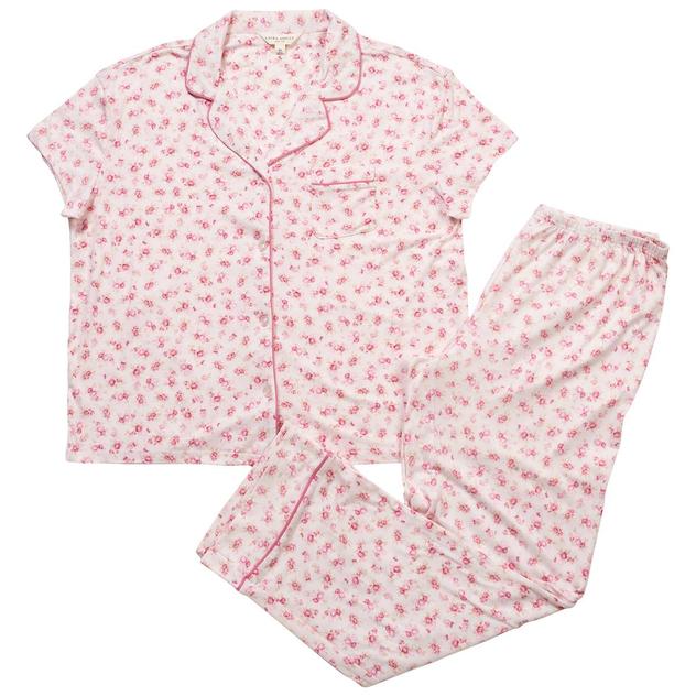 Womens Laura Ashley® Short Sleeve Tossed Roses Pajama Set
