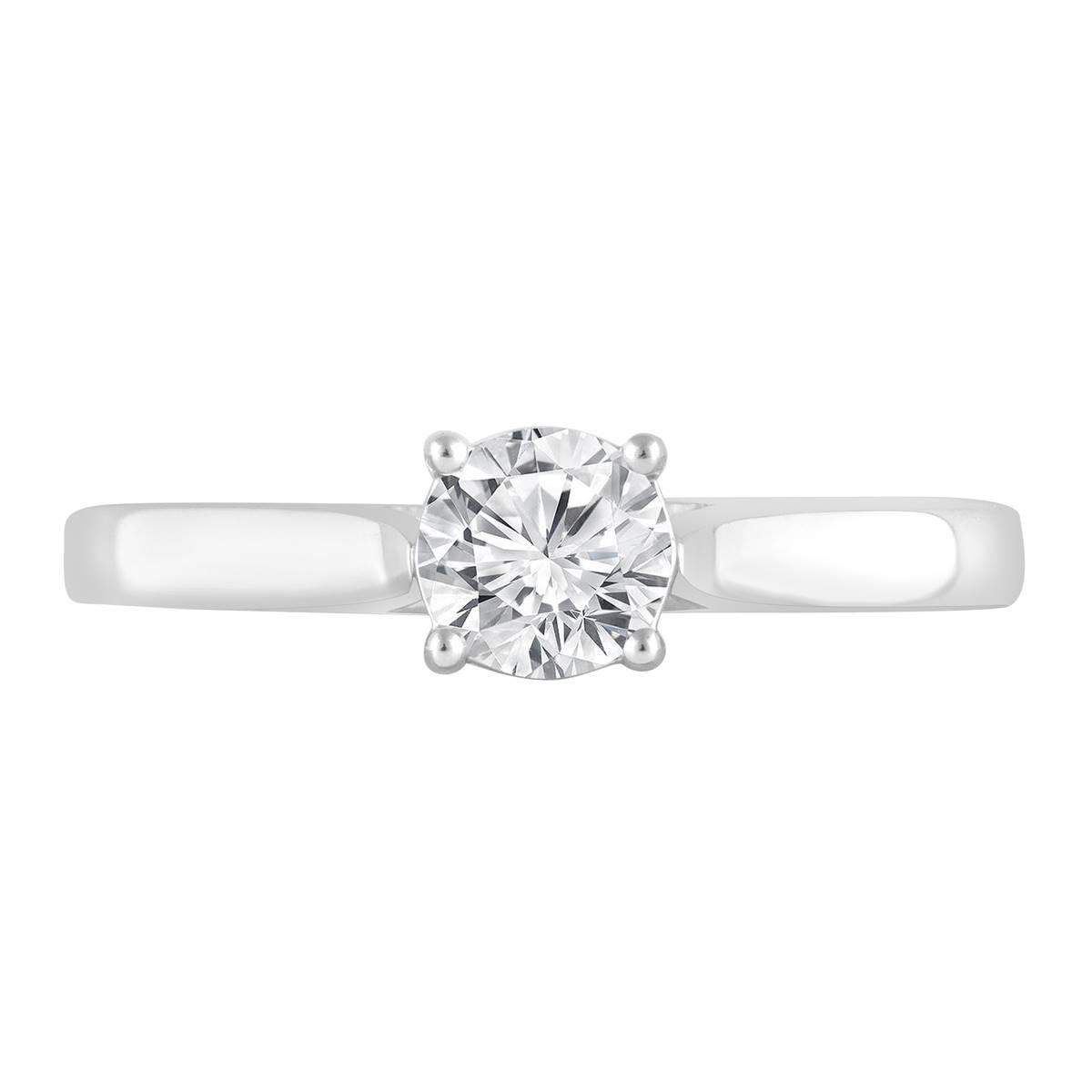 Nova Star® Sterling Silver Lab Grown Diamond Solitaire Ring