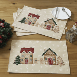 Avanti Linens Gingerbread Village Placemats - Set of 4