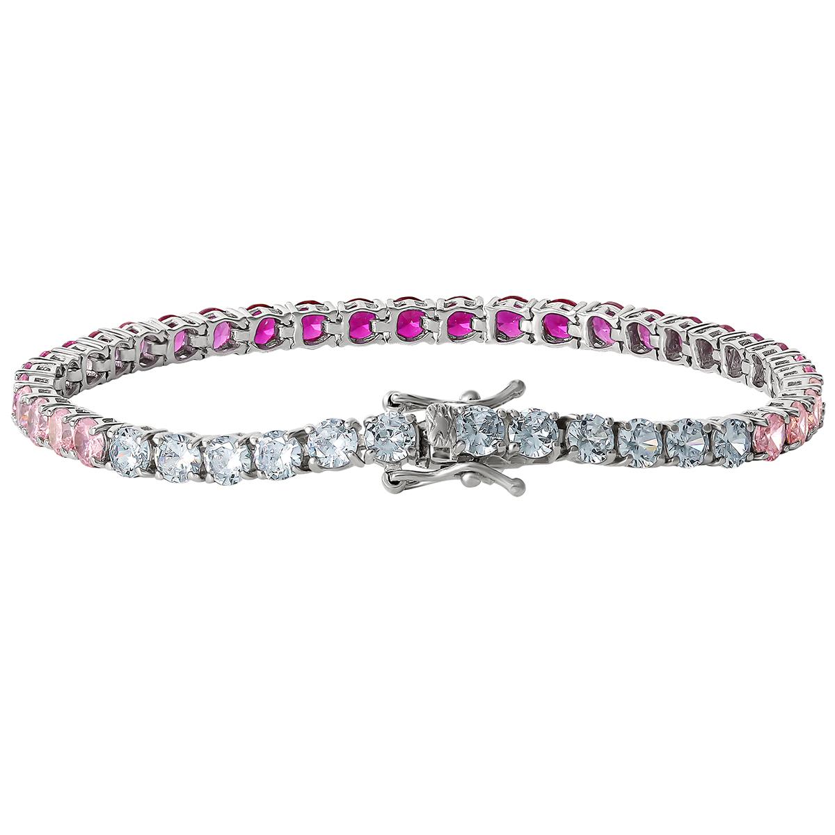 Splendere 7.25in. Multi-Color Cubic Zirconia Tennis Bracelet