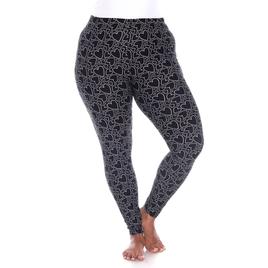 Plus Size White Mark High-Rise Heart Print Leggings