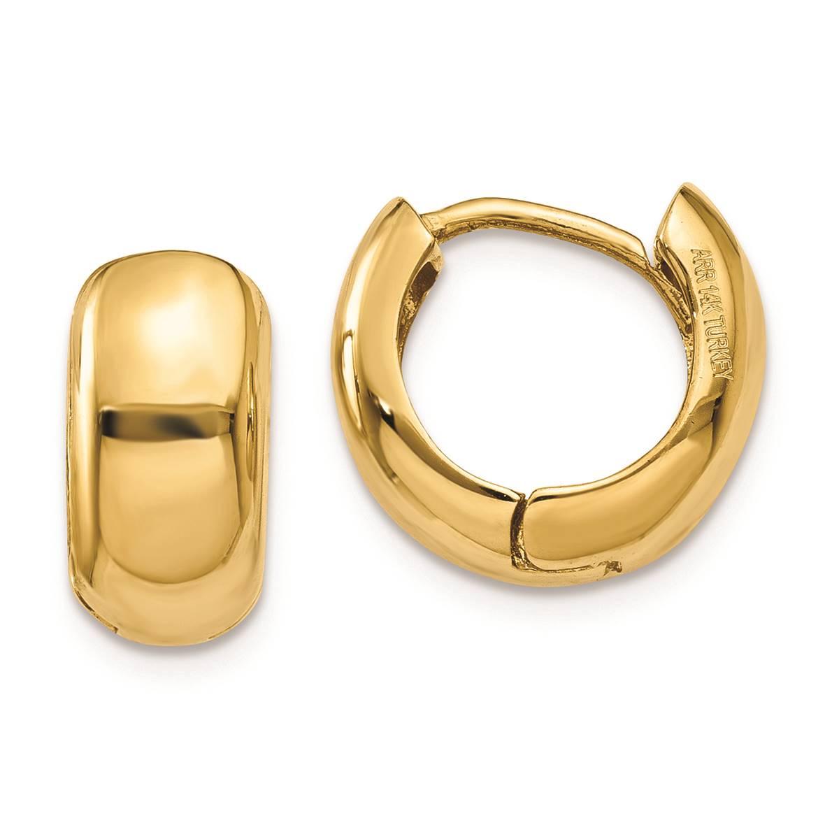 Gold Classics(tm) 12mm Hinged Hoop Earrings