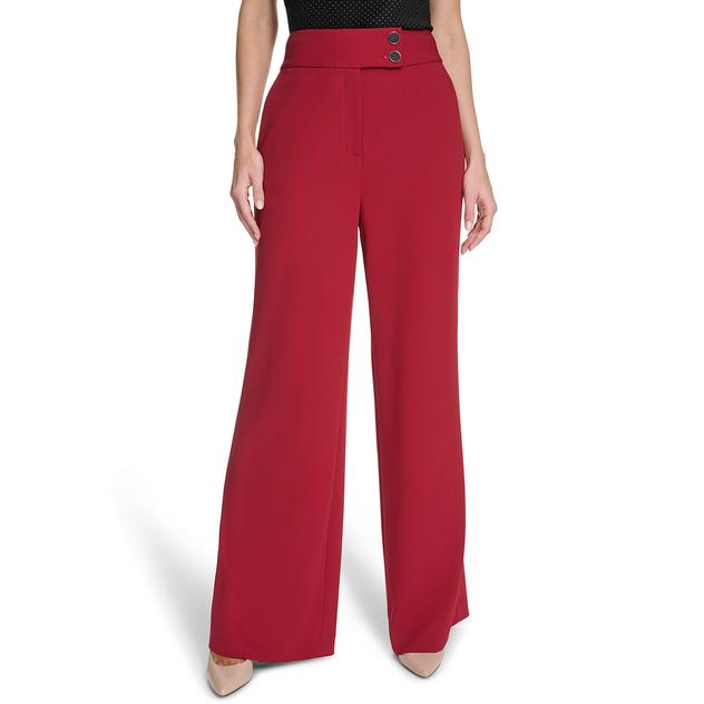 Womens Calvin Klein Wide Leg Button Accent Dress Pants