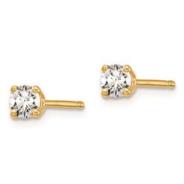 Pure Fire 14kt. Yellow Gold 1/10ctw Diamond 4-Prong Stud Earrings