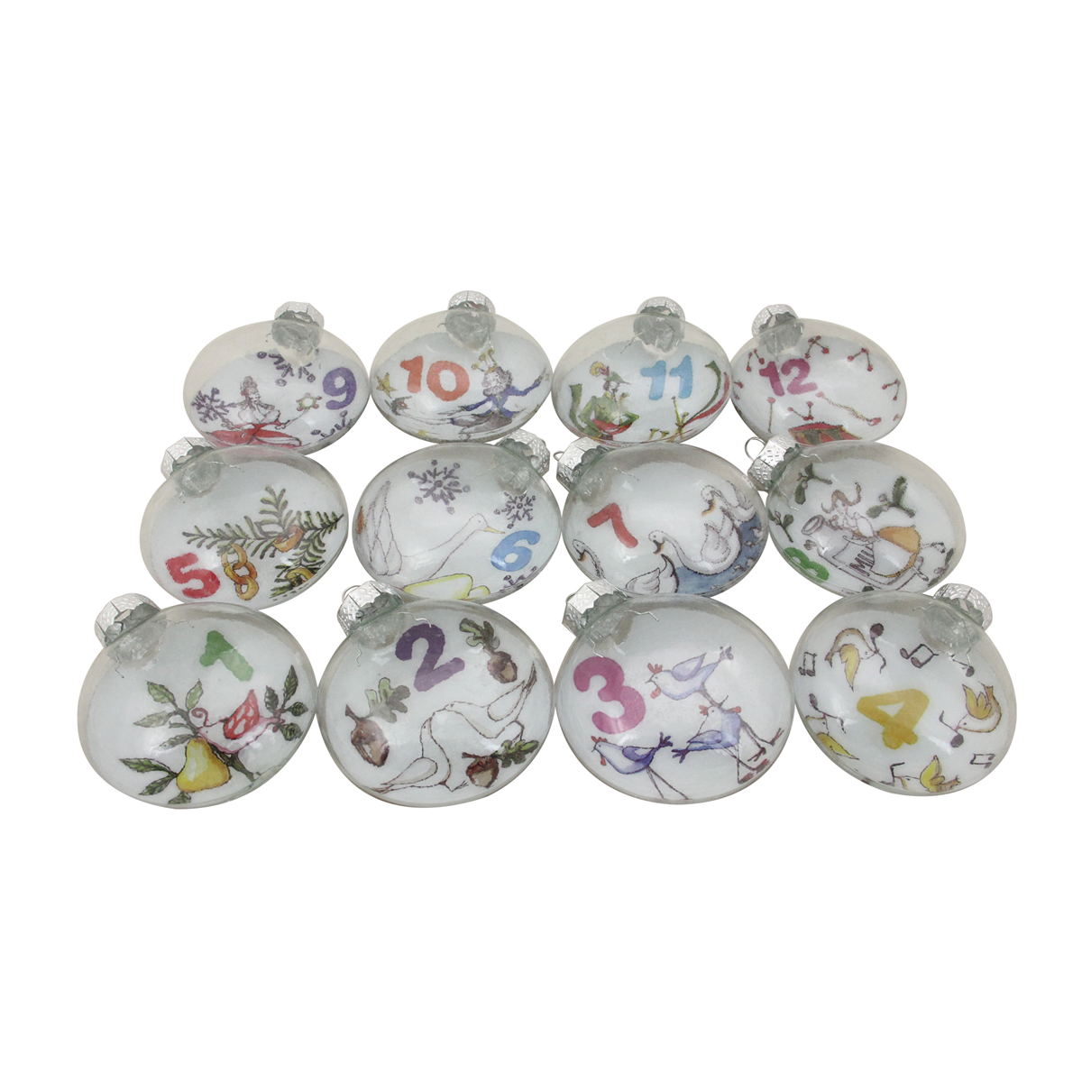 Northlight 12ct. ''The Twelve Days of Christmas'' Glass Ornaments