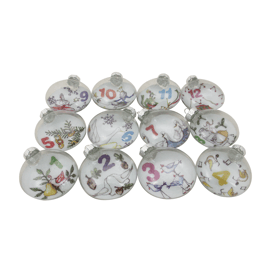 Northlight 12ct. ''The Twelve Days of Christmas'' Glass Ornaments