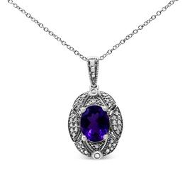 Haus of Brilliance Purple Amethyst & Diamond Accent Pendant