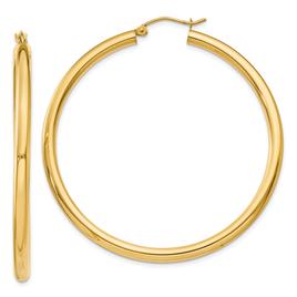Gold Classics(tm) 14kt. Gold 50mm Tube Hoop Earrings