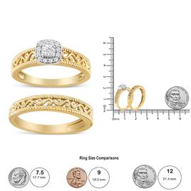 Haus of Brilliance 14kt. Gold 1/5ctw. Diamond Scroll Bridal Set