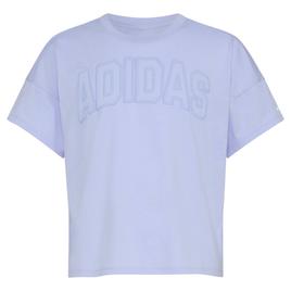 Girls (7-16) adidas® Drop Shoulder Solid Raised Logo Tee