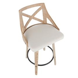 LumiSource Charlotte Farmhouse Swivel Counter Stools - Set of 2
