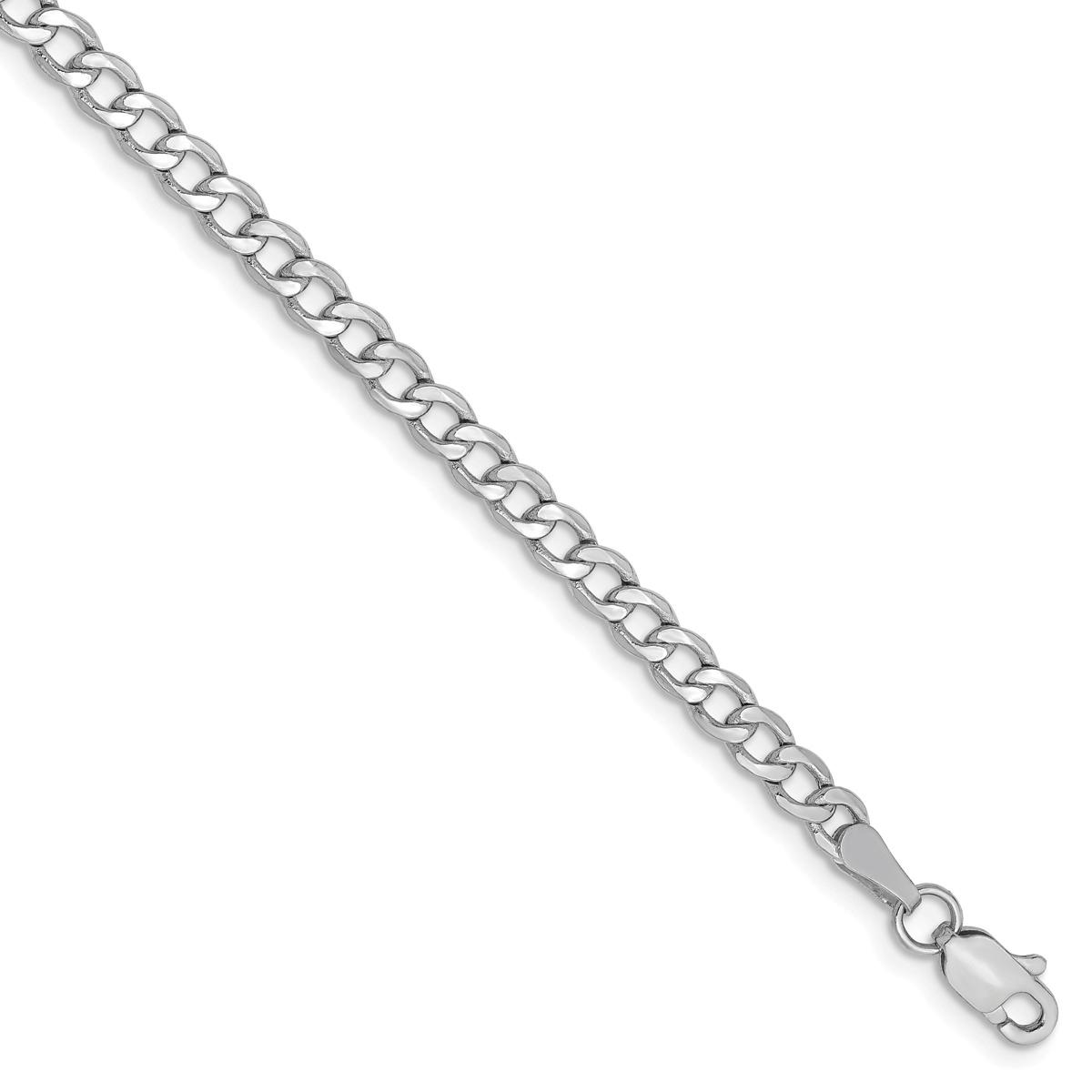 Unisex Gold Classics™ 3.35mm. White Gold Semi Solid Curb Necklace