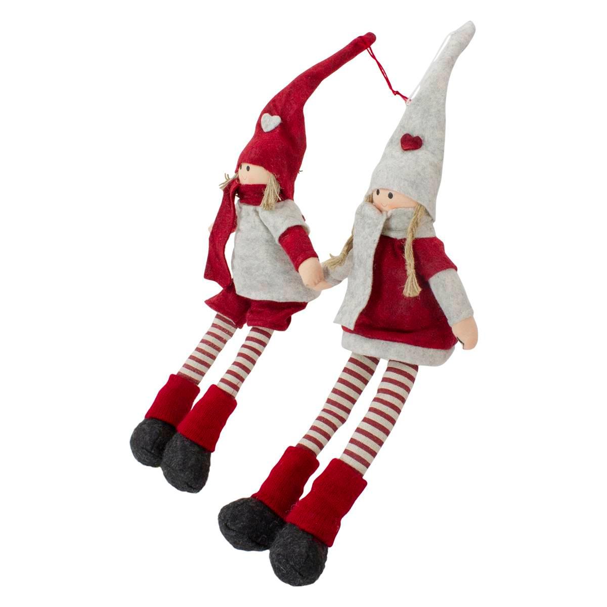 Northlight Seasonal Plush Boy & Girl Christmas Décor - Set of 2